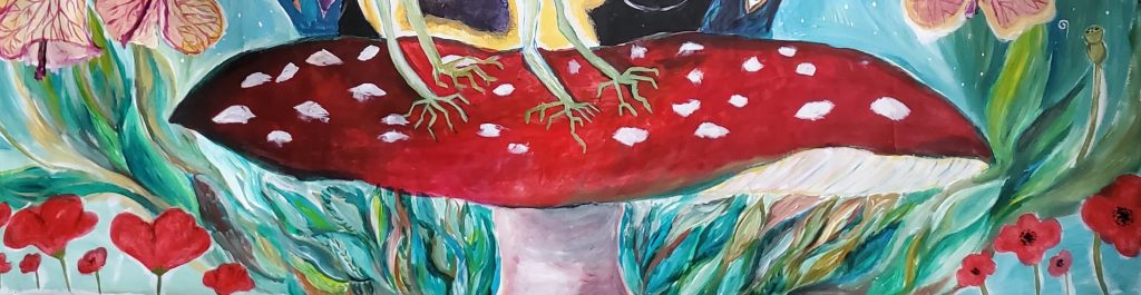Amanita mushroom original painting