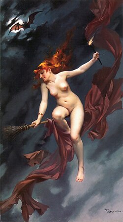 Artwork of a Witch Flying Sabbath The Spirit Double